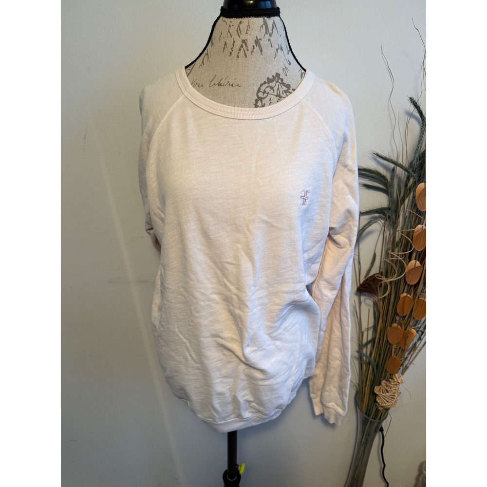 ETERNE Womens pink Cotton French Terry Raglan Sweatshirt Made‎ in USA Size M